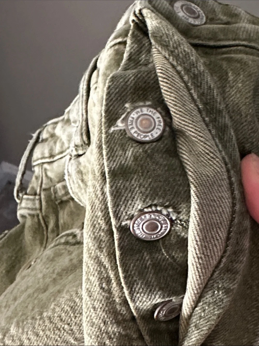 We the free olive High-Waist Distressed Skinny Jeans